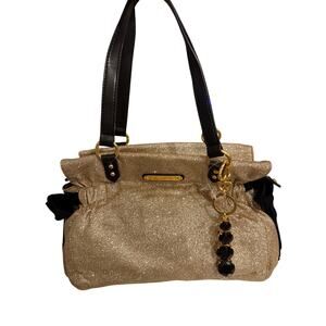 NWT Juicy Couture Vintage Y2K Stardust Glitter Daydreamer Tote Bag GOLD